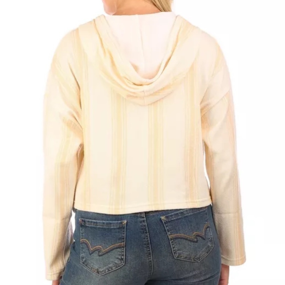 Roxy juniors drop a wave‎ hoodie cream peach top Sz L cotton blend - Picture 2 of 6